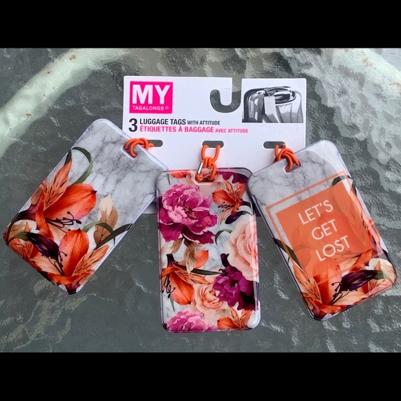My Tagalongs floral luggage tags x 3 - Picture 1 of 3
